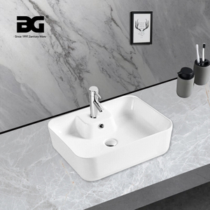 Bacia de mármore de preço barato Matt White Counter Table Top Sink Porcelain Art Wash Basin